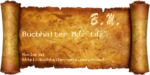 Buchhalter Máté névjegykártya